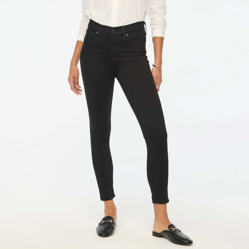 NWT J.Crew Factory 9" Mid-Rise Skinny Jean In Signature Stretch Black Size 30
